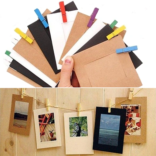 10 Pcs Paper Photo Flim Frames Wall Picture Album DIY Hanging Rope Camp Decor