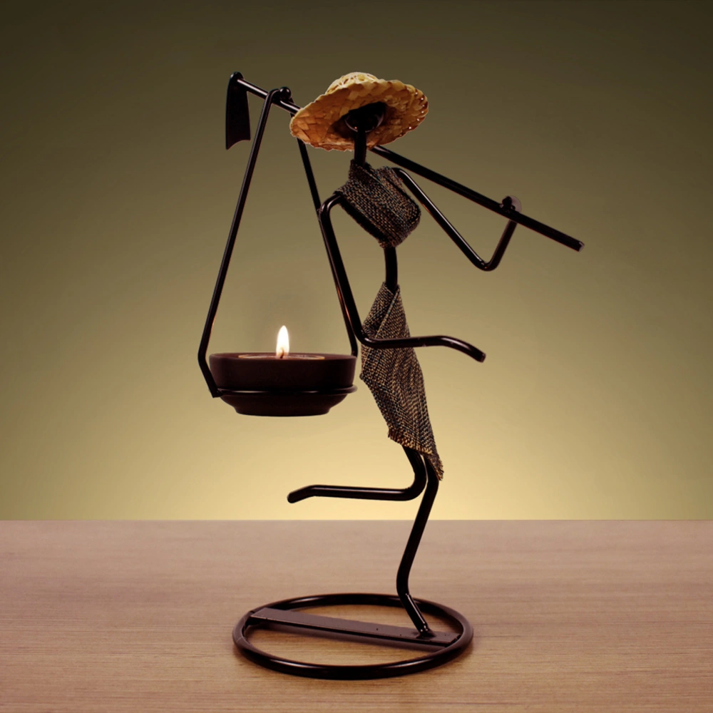 Candle Holder Human Body Iron Candlestick Home Coffee Shop Desktop Decoration