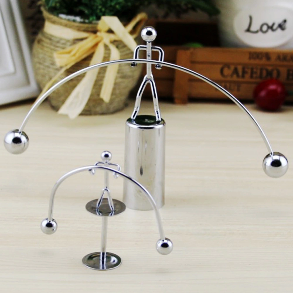 Mini Balance Pendulum Metal Weightlifting Iron Man Cradle Tumbler Toy Home Decor