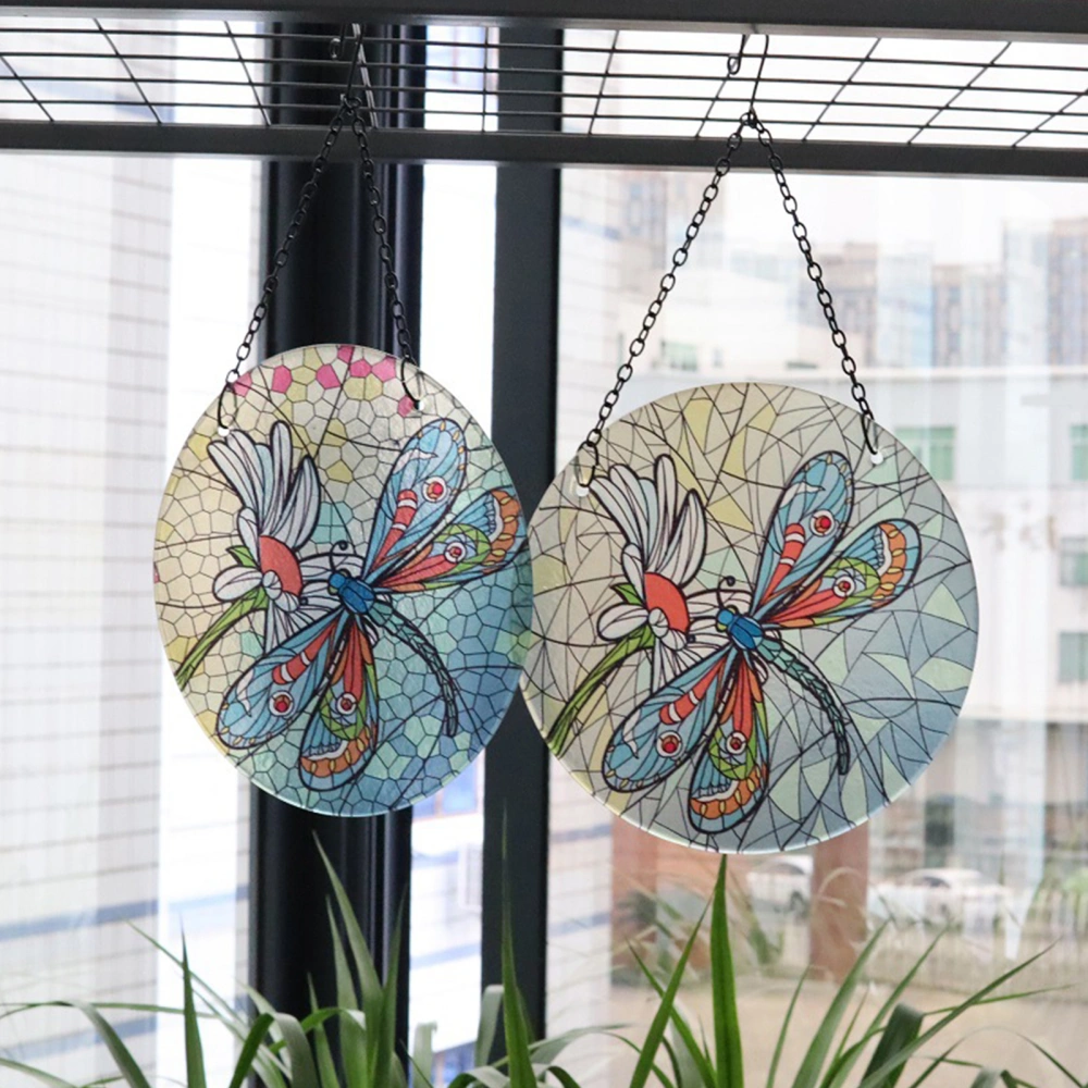 Miniature Pendant Statues Hook Design Easy to Hanging Plexiglass Dragonfly Glass Suncatcher for Home