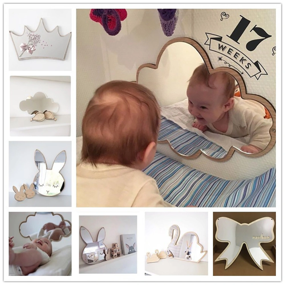 Creative Nordic Style Cartoon Mirror for Baby Room Decoration Newborn Photo Prop