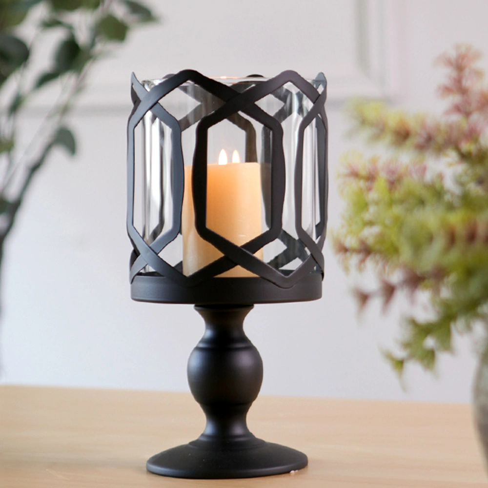 Candle Holder Multipurpose Anti-rust Black Handicraft Table Candle Stick for Dinner