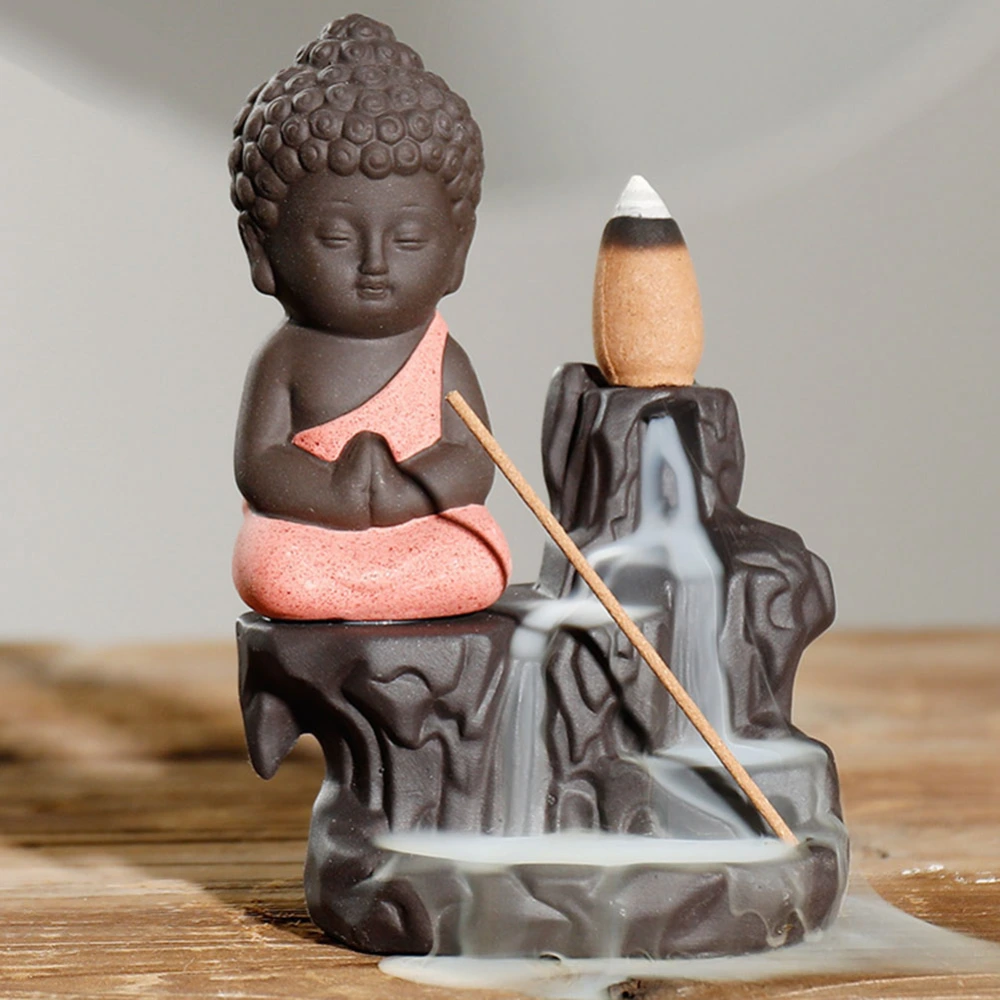 Monk Ceramic Buddha Incense Backflow Burner Cones Home Teahouse Table Decor