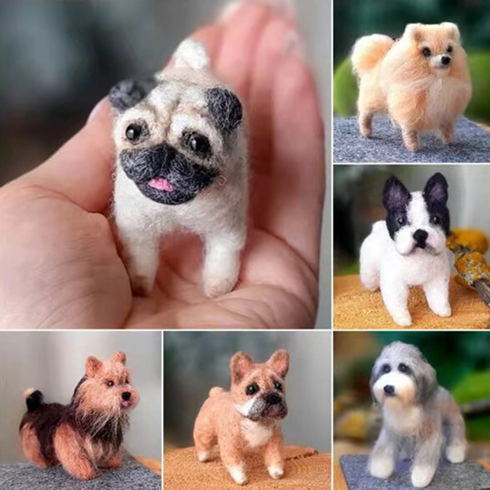 Adorable Dog Shape Doll Knitting Kit Handmade Entertainment Felt Doll Knitting Accessories for Children