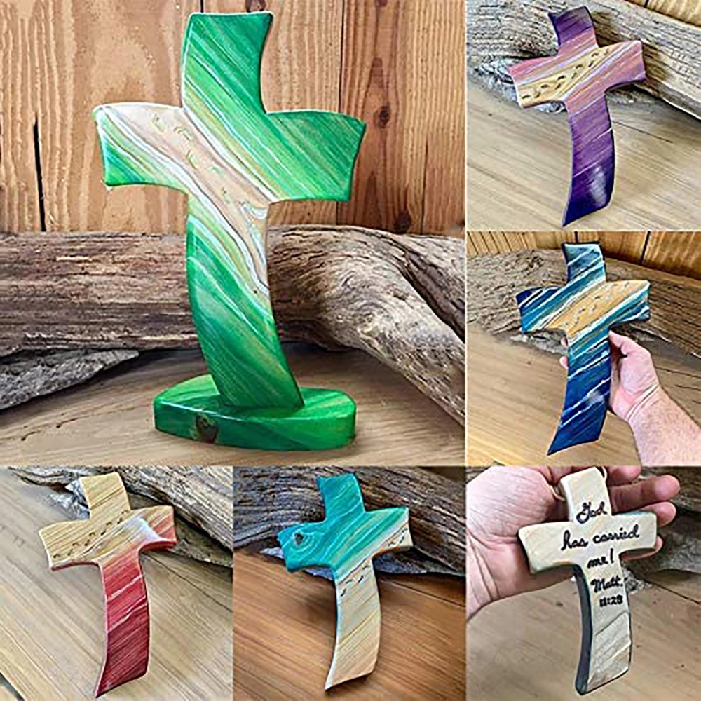 Pendnat Decorative Creative Lightweight Wooden Cross Hanging Pendant Ornament for Daily Used