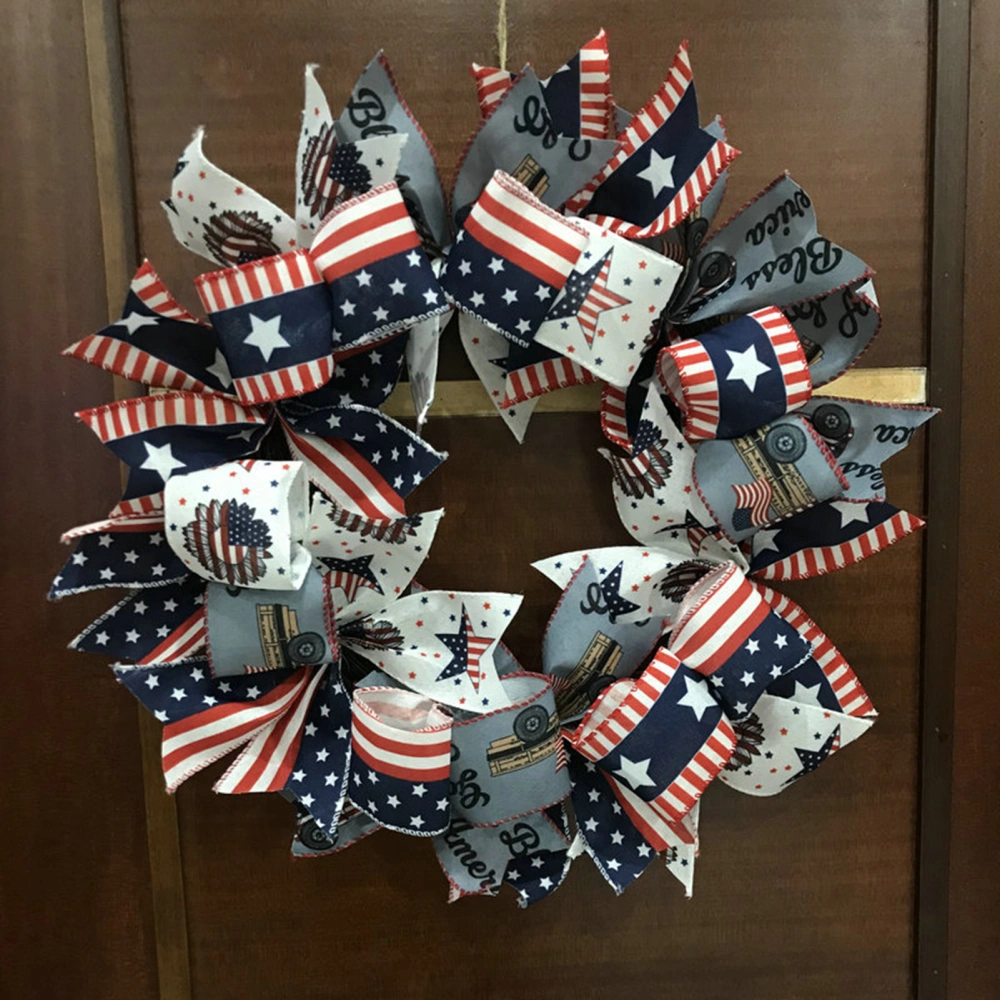 Wreath Nice Textures Long Lasting Rattan Independence Day Hanging Wreath for Front Door