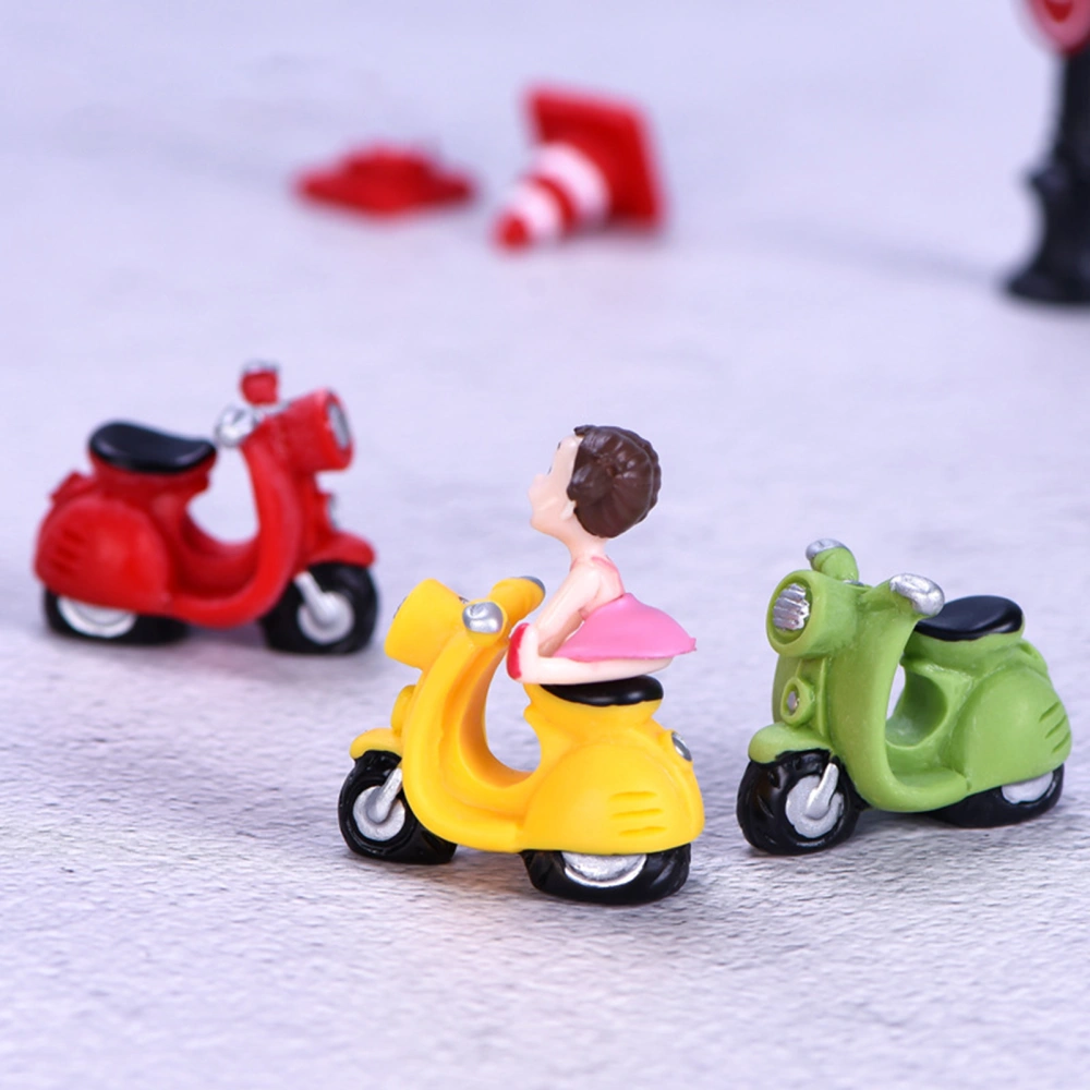 Motorcycle Figurine Vivid Adorable Cartoon Desktop Resin Motorcycle Ornament Household Supplies