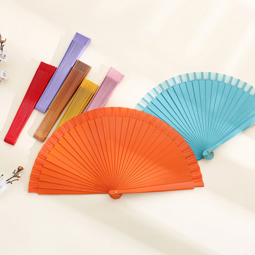 Folding Fan Smooth Opening/Closing Plain Classical Art Craft Fine Texture Stage Performance Decoration Chinese Style Dance Retro Folding Hand Fan for Party