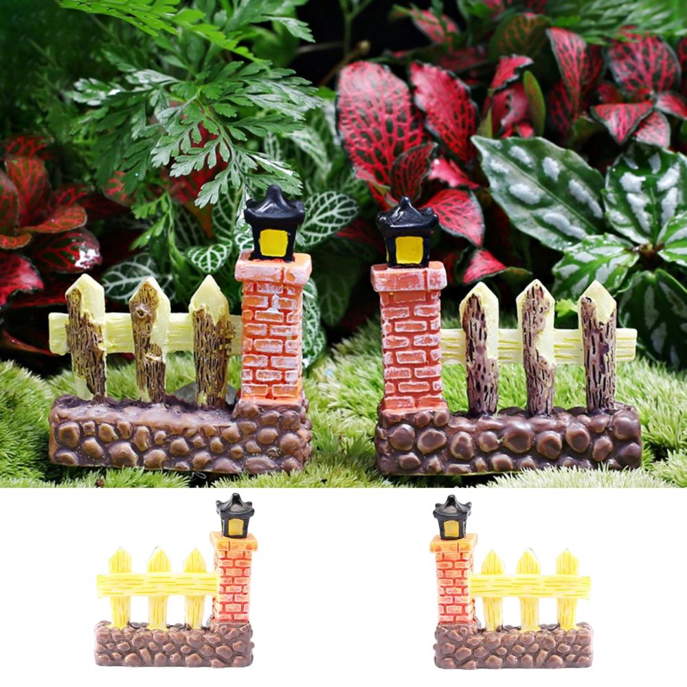 2Pcs/Set Miniature Fence Door Realistic 3D DIY Cartoon Micro Landscape Dollhouse Scene Ornament Fence Door Model Kids Toy