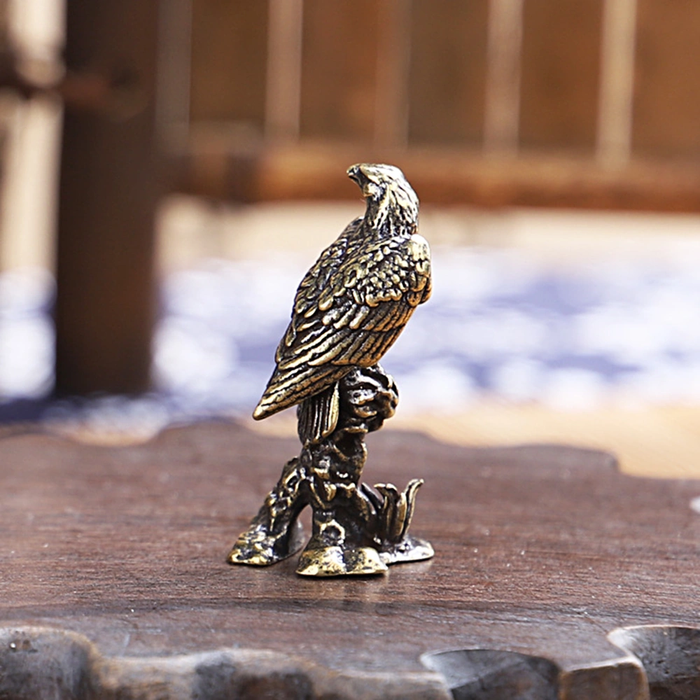 Brass Figurine Handmade Delicate Wear-resistant Gifts Long Lasting Antique Brass Eagle Decor Home