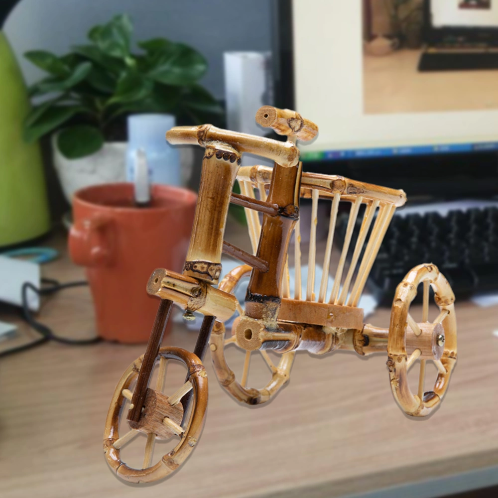 Wooden Bicycle Ornament Non-yellowing Decorative DIY 3D Retro Delicate Wooden Bike Crafts for Bedroom