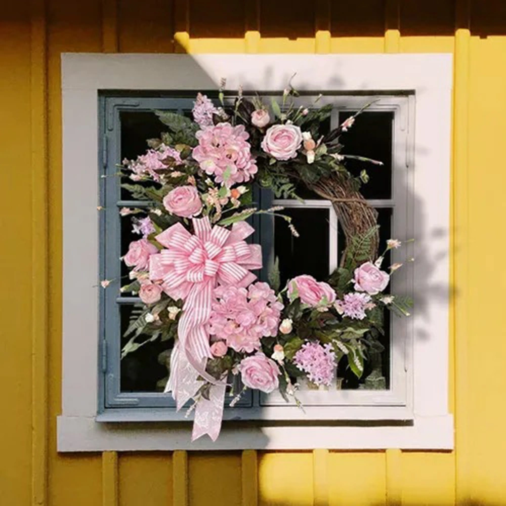 Floral Wreath Artificial Wide Application Wood Exquisite Workmanship Door Hanging Wreath for Home