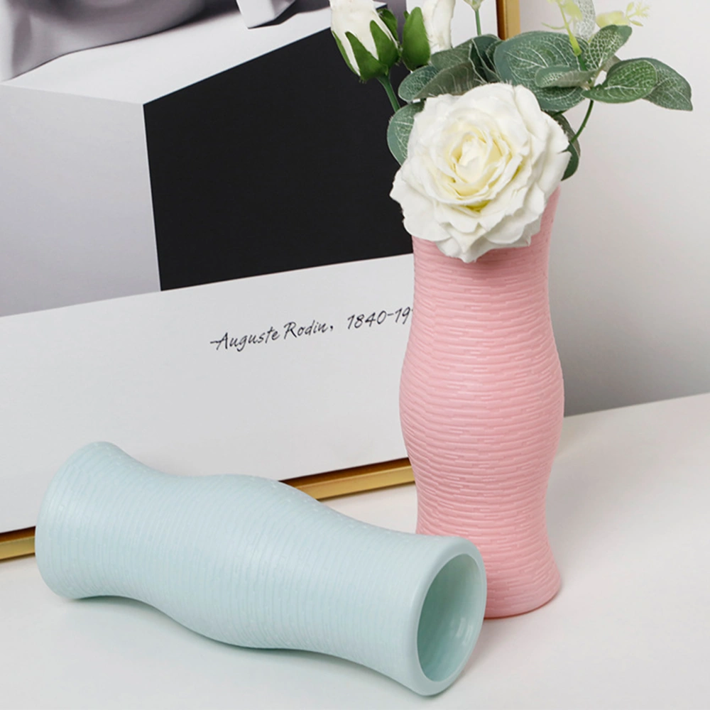 Flower Vase Shatterproof Non-slip Base Drop-resistance Decorative Imitation Glaze Flower Arrangement  Flower Pot Desktop Supply