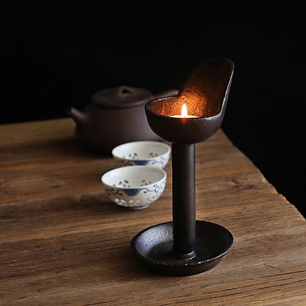 Candlestick Chinese Style Classical Photography Props Iron Art Vintage Tea Light Taper Tea Ceremony Lamp Home Supplies