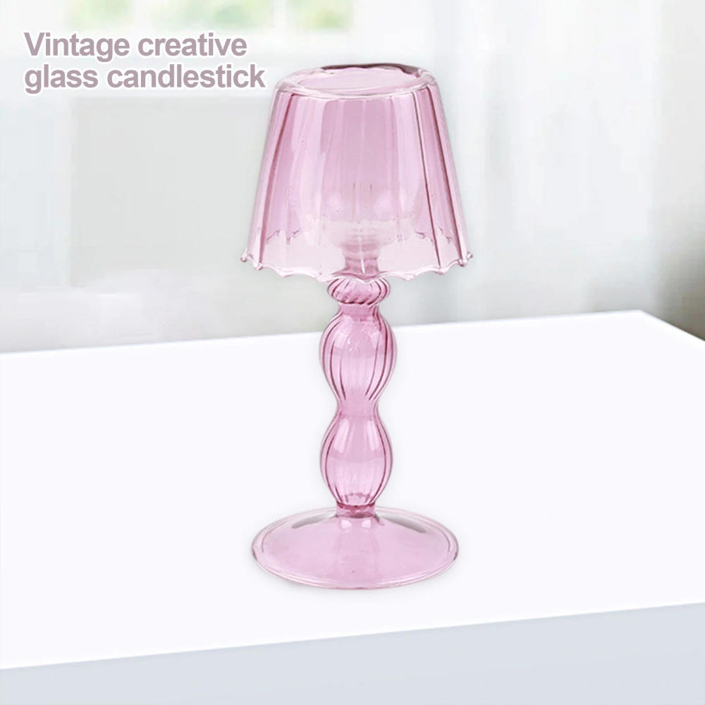 Candle Stand Table Lamp Design Stable Base Glass Striped Table Lamp Candle Holder Home Decoration Household