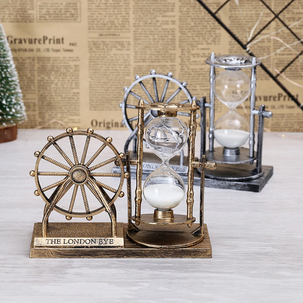 Freestanding Letter Print Hourglass Ornament Vintage Ferris Wheel Hourglass Display Mold Home Decor