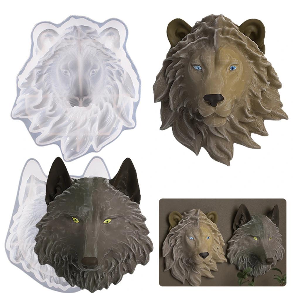 Lions Head Mold Realistic Clear Texture Non-Stick Easy Release Decorative Silicone Art Wall Hanging Decor Mold Home Decoration