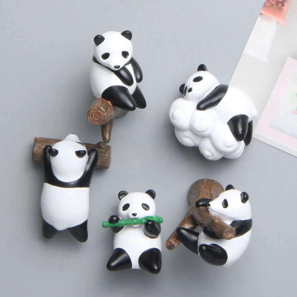 Fridge Magnet Adorable Removable Anti-fade Resin 3D Groveling Panda Magnetic Refrigerator Statue Decoration Home Decor