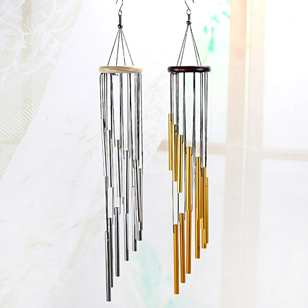 Wind Chime Exquisite Eye-catching Crisp Sound Decorative 12 Aluminum Tubes Hanging Ornament Home Decor