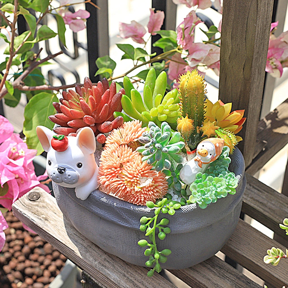 Flower Pot Attractive Cartoon Resin Cute Little Pig Shape Succulents Planter Bonsai Ornament Home Decor