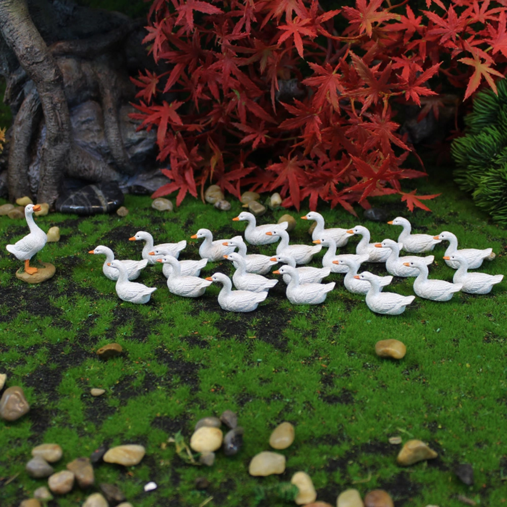 26Pcs Duck Figurines Simulation Micro Landscape Resin Miniature Ornament Duck Figures Miniatures Garden Supplies