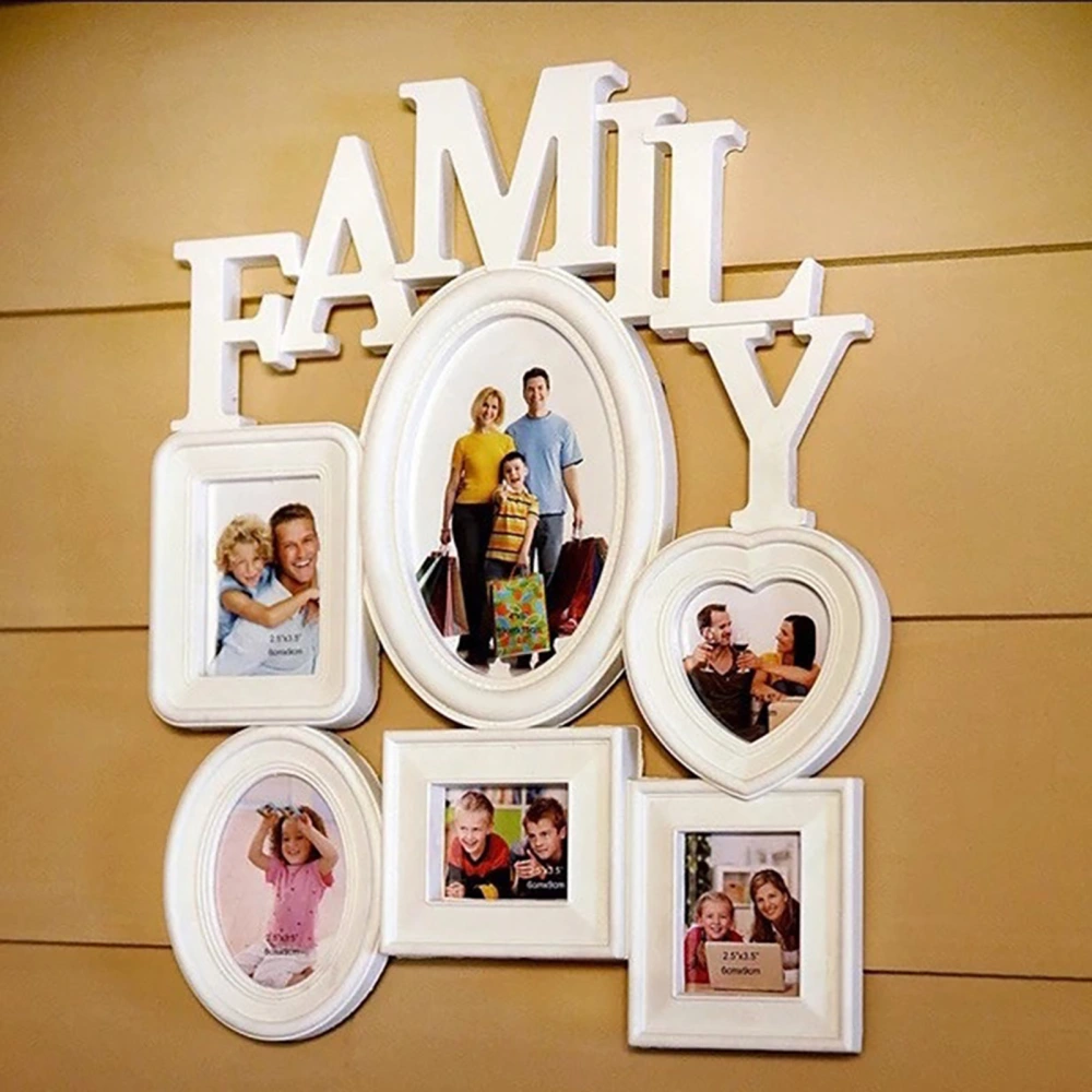 Photo Frame Multi-sized White Plastic Hanging Picture Holder for Room Decor