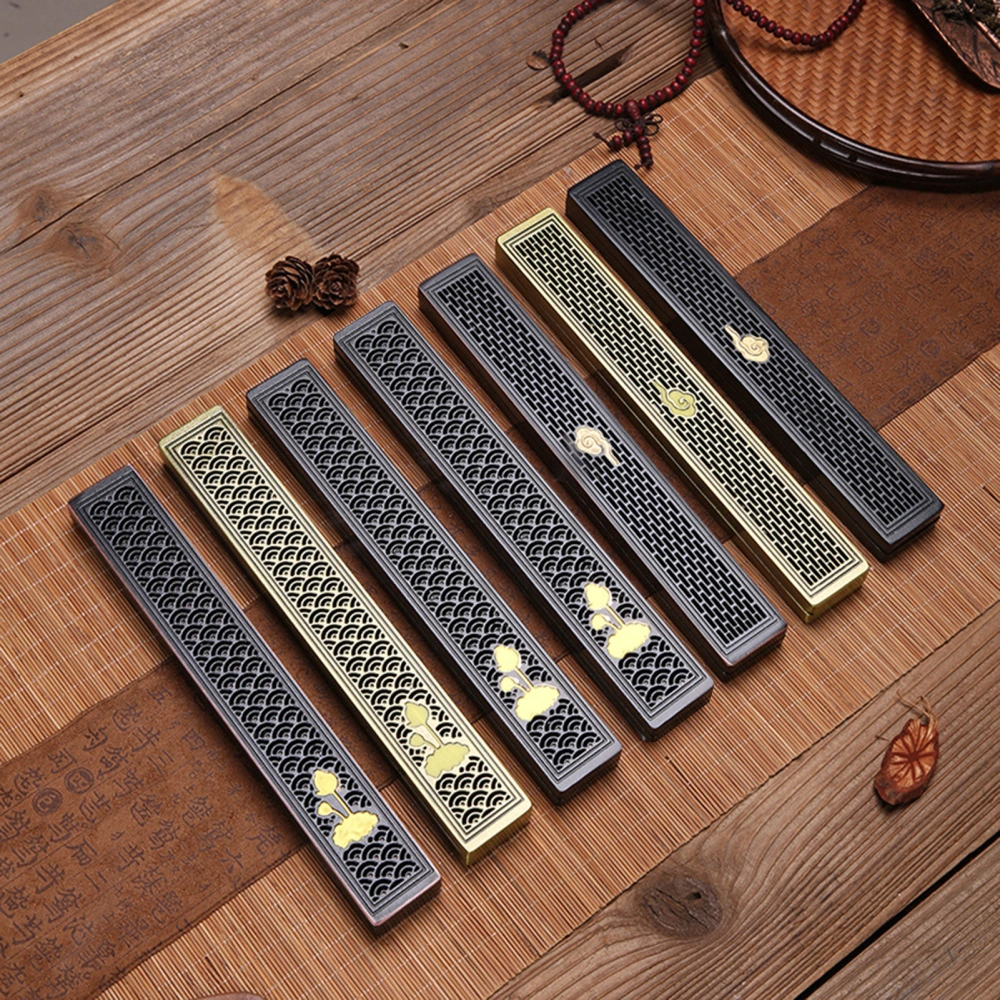 Incense Stick Holder Handmade Cloud/Lotus Pattern Meditation Rectangle Creative Aromatherapy Incense Box Burner Buddhist Utensils