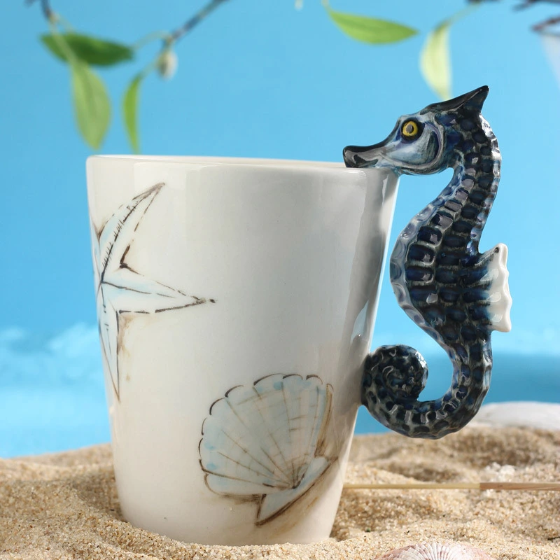 Hand Drawn Ceramic Cup Hand Painted Underglaze