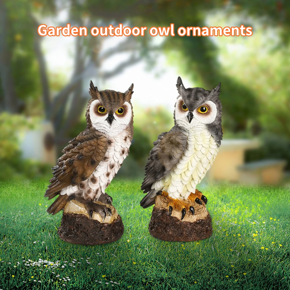 Owl Ornament Realistic Hand-painting Collectible Decorative Synthetic Resin Garden Office Owl Statue Decoration Housewarming Gift