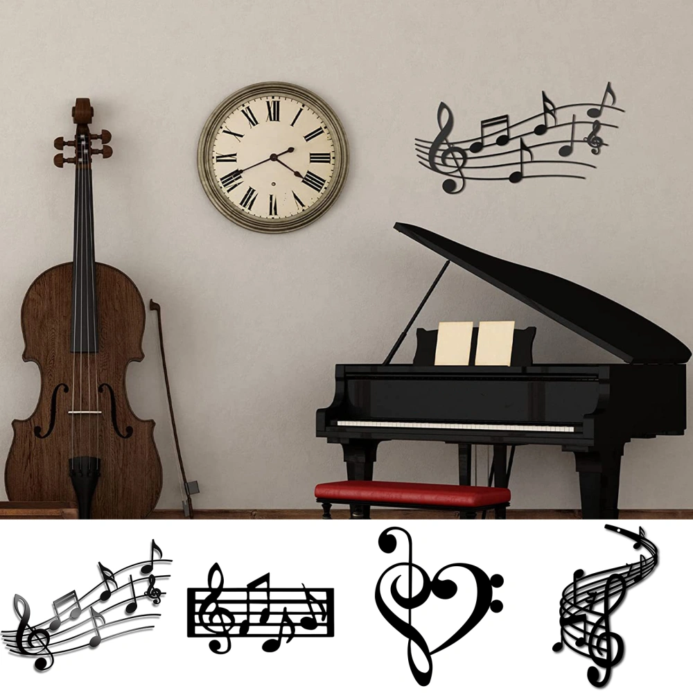 Wall Pendant Artistic Metal Music Note Wall Ornament Smooth Surface Elegant Wall Decoration for Home Party