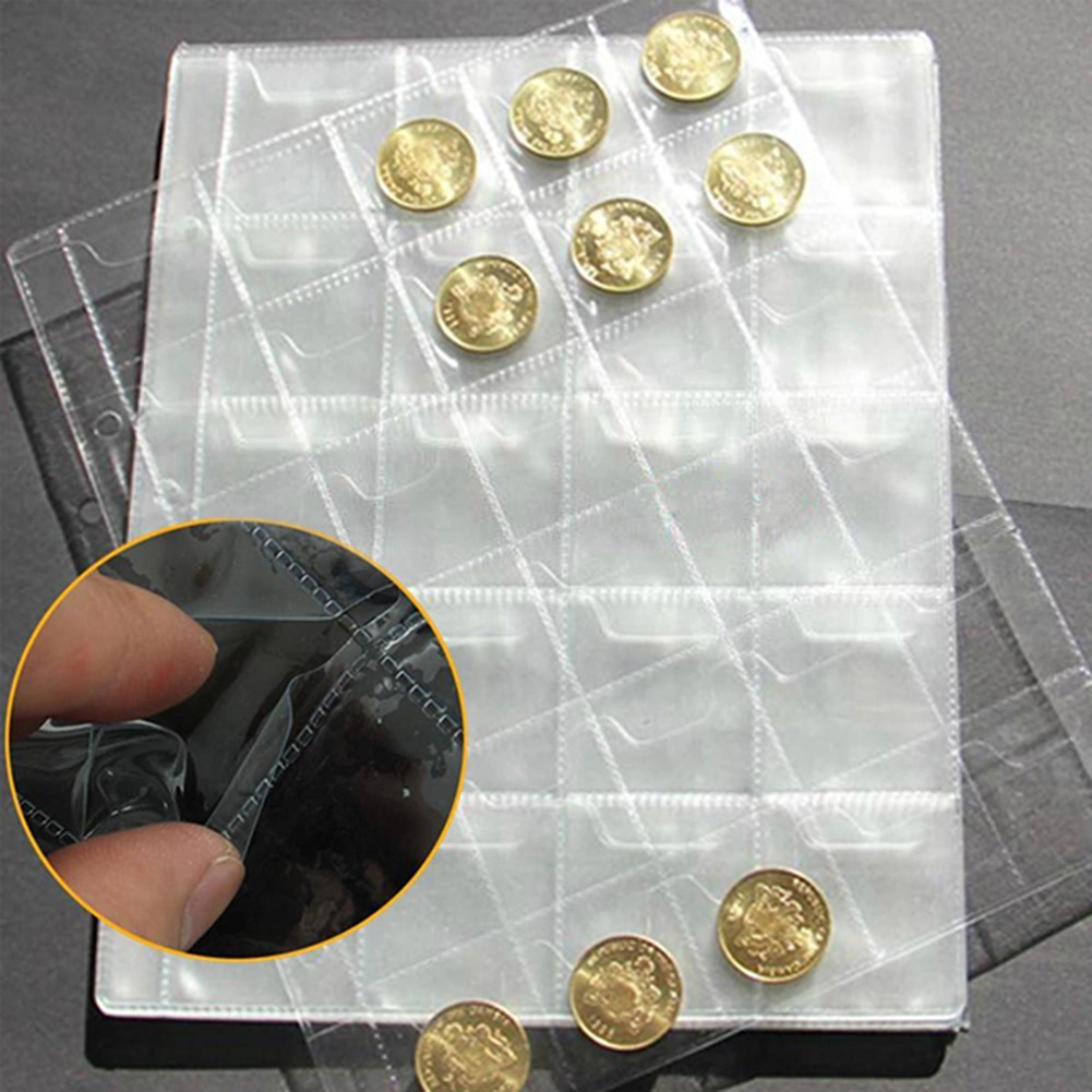 20/30/42 Pockets Clear Ring Holder Album Badge Per Page Money Collection