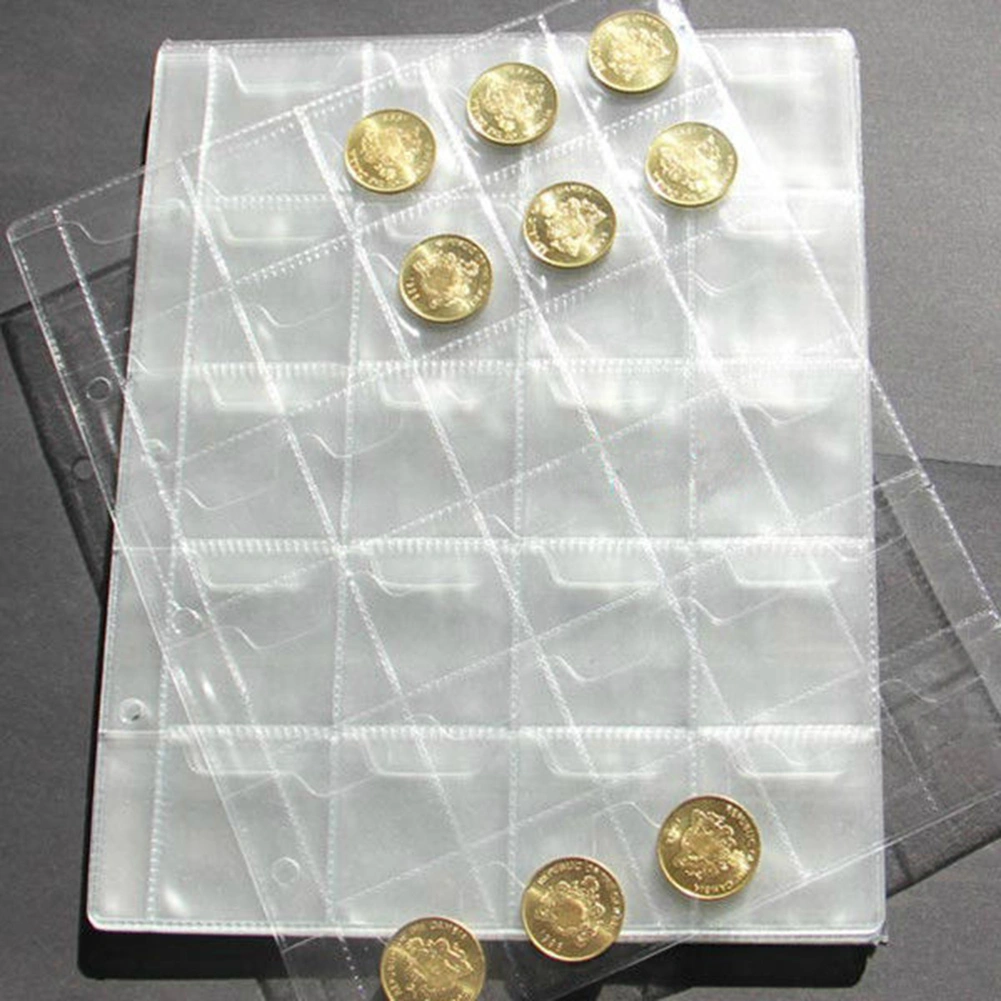 20/30/42 Pockets Clear Ring Holder Album Badge Per Page Money Collection
