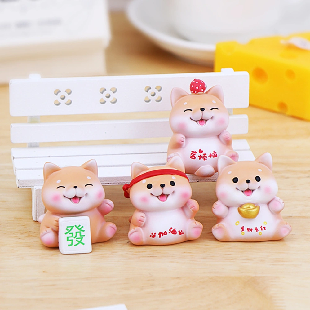 Desktop Ornament Best Wishes Happy Puppy Cartoon Animal Great Details Realistic Decorate Artwork Shiba Inu Photo Prop Figurines Decoration Birthday Gift