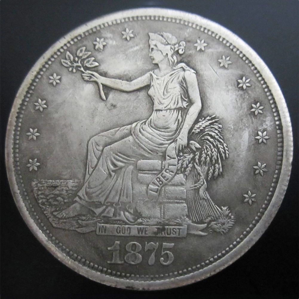 Antique 1875 Old Morgan Liberty US Commemorative One-dollar Coins Collectibles