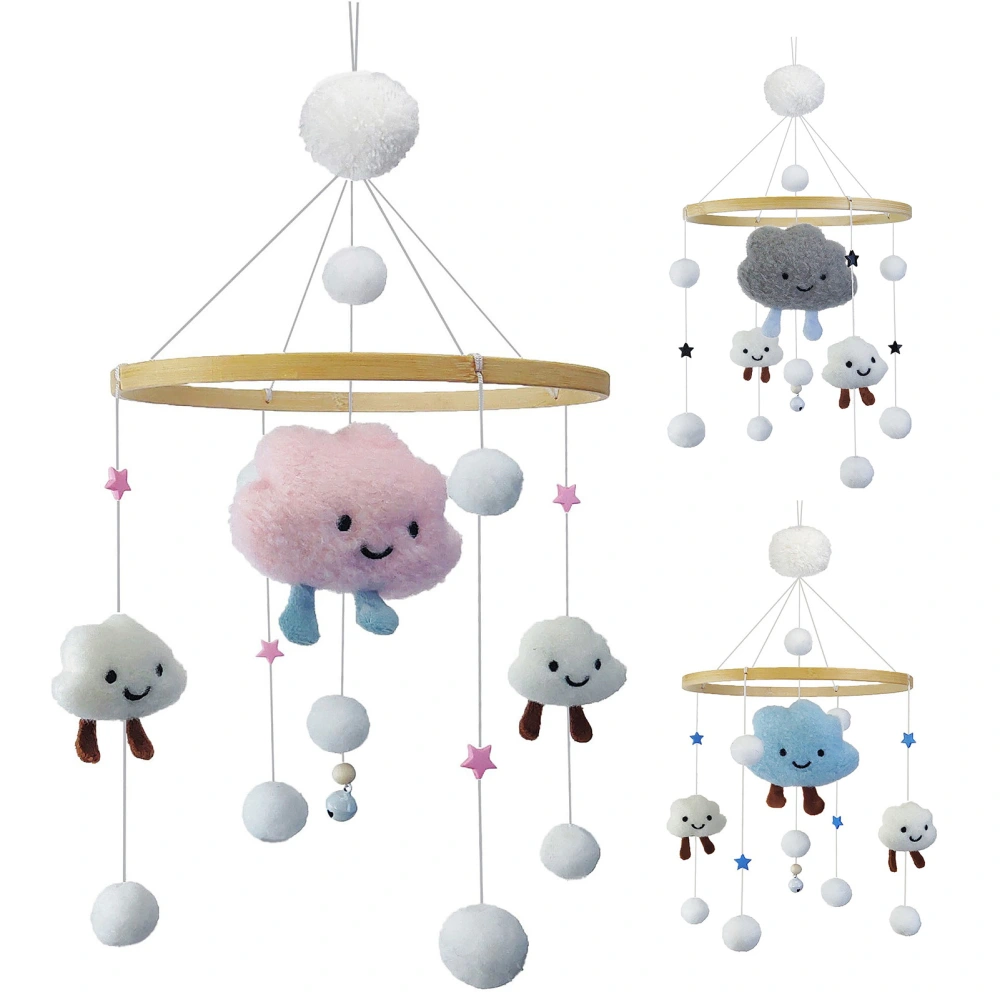 Baby Crib Bell Hanging Star Cartoon Smiling Plush Cloud Decorate Making Sound Washable Bed Bell Wind Chime Crib Stuff