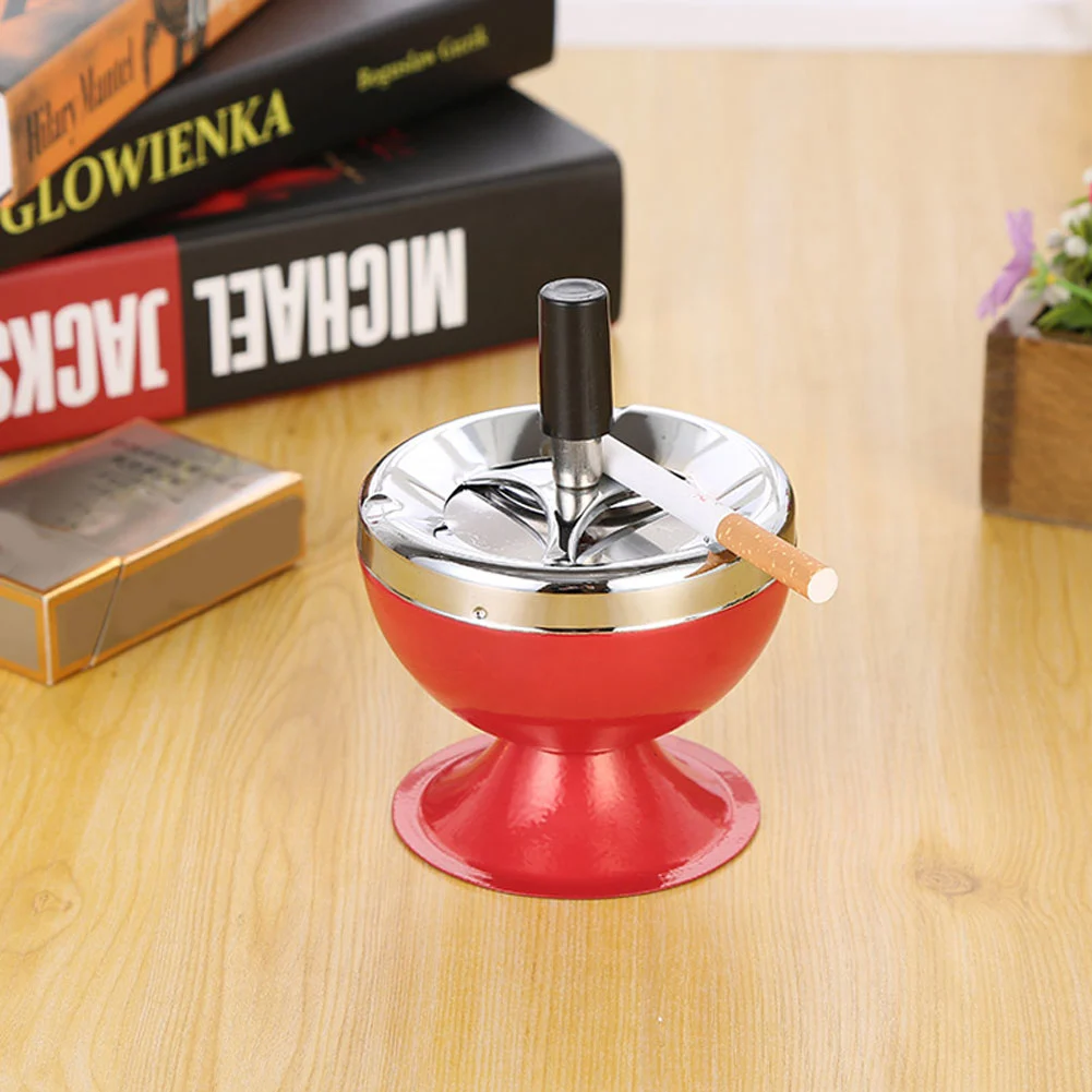 Smoking Ashtray Rotation Lid Windproof Wear-resistant Modern Desktop Ash Container Home Decor