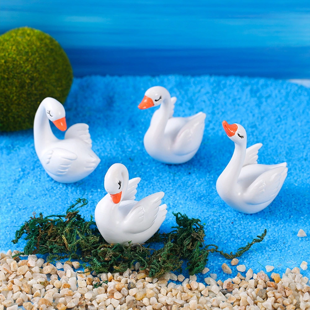 Swan Ornament Vivid Posture Three-dimensional Realistic Appearance Decorative Creative Micro Landscape Mini Swan Model Desktop Supply