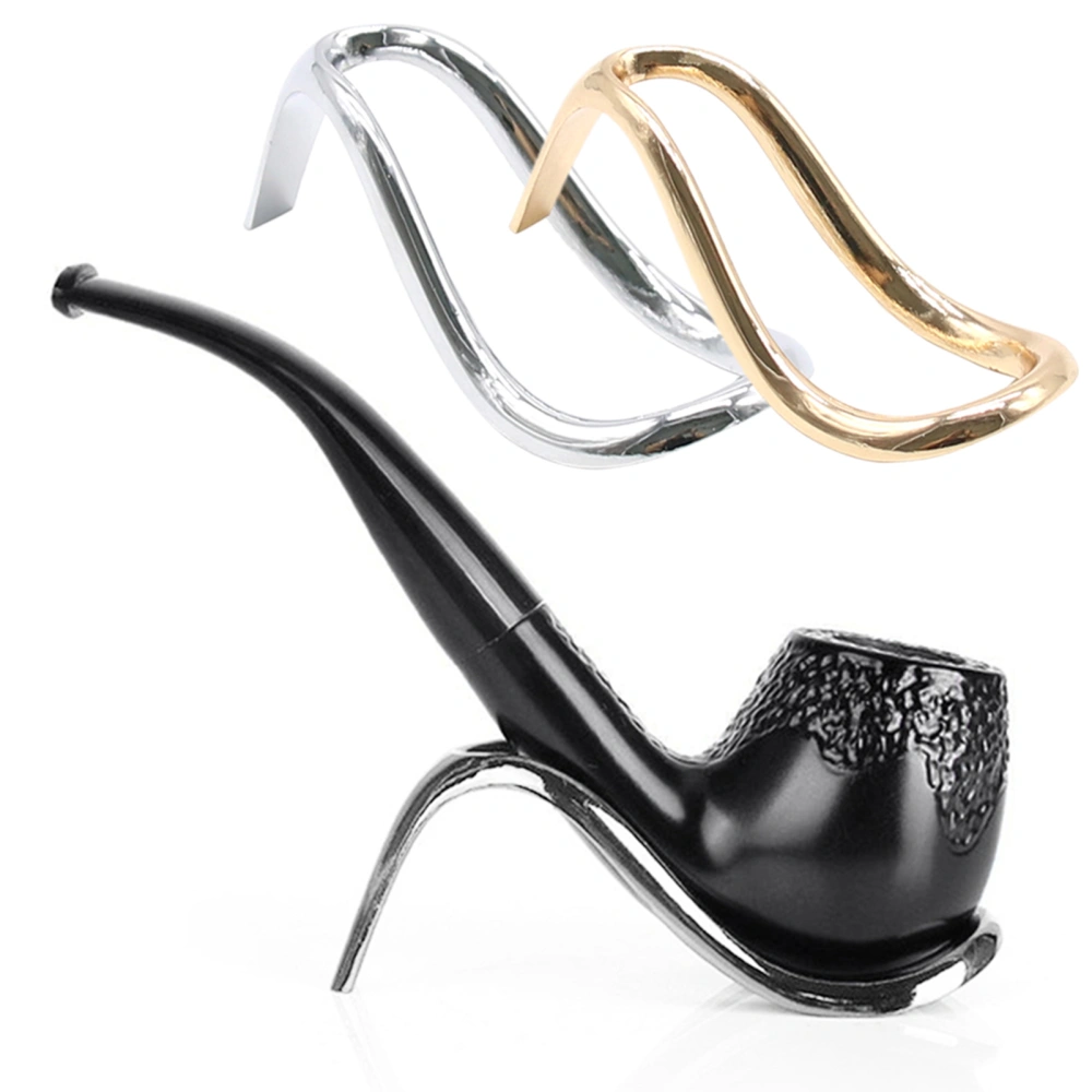 Pipe Rack Exquisite Anti-Rust Stainless Steel Shoe Style Tobacco Pipe Stand for Office