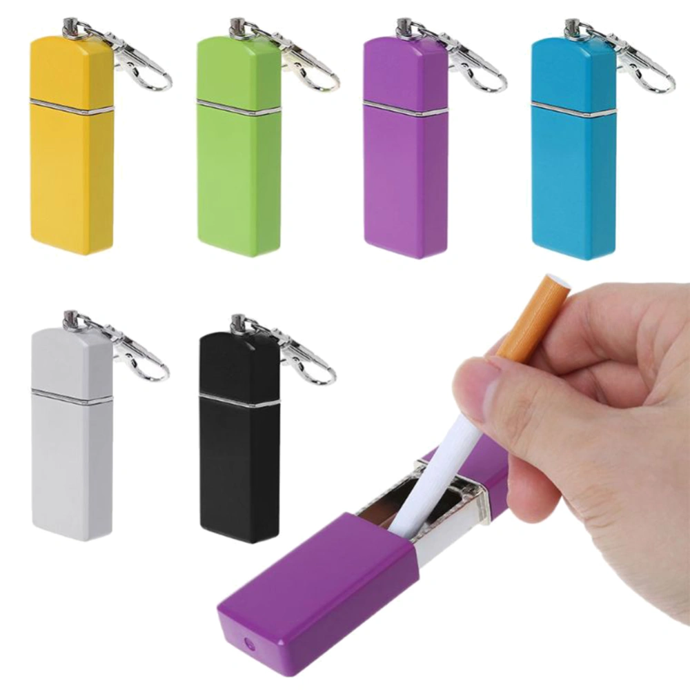 Portable Keychain Mini Pocket Metal Ashtray Outdoor Smoking Ash Holder Case