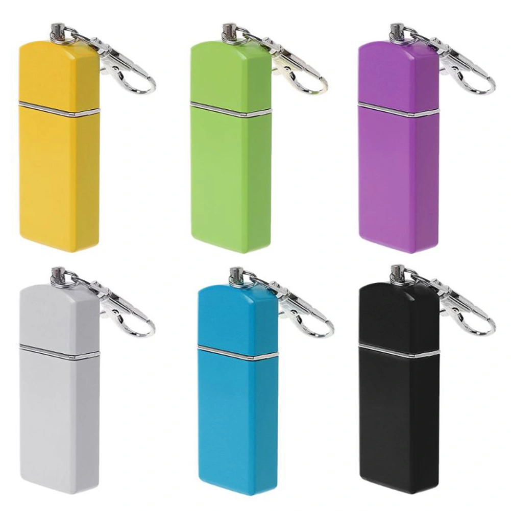 Portable Keychain Mini Pocket Metal Ashtray Outdoor Smoking Ash Holder Case