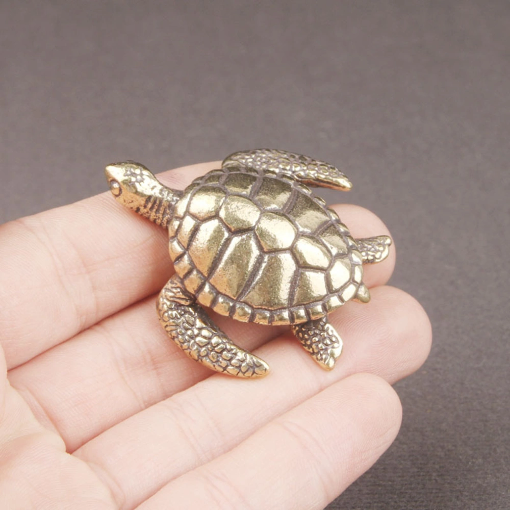 Turtle Sculpture Adorable Vivid Decorative Copper Miniature Turtle Figurine Ornament Decoration Home Supplies