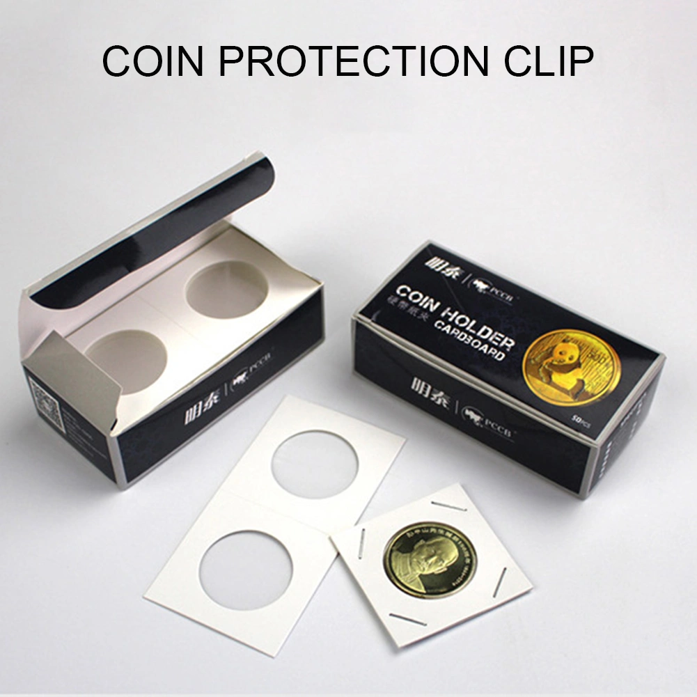 100Pcs Cardboard Flip Display Storage Holder for 20.5/23/25/27.5/31.5/35mm Coin