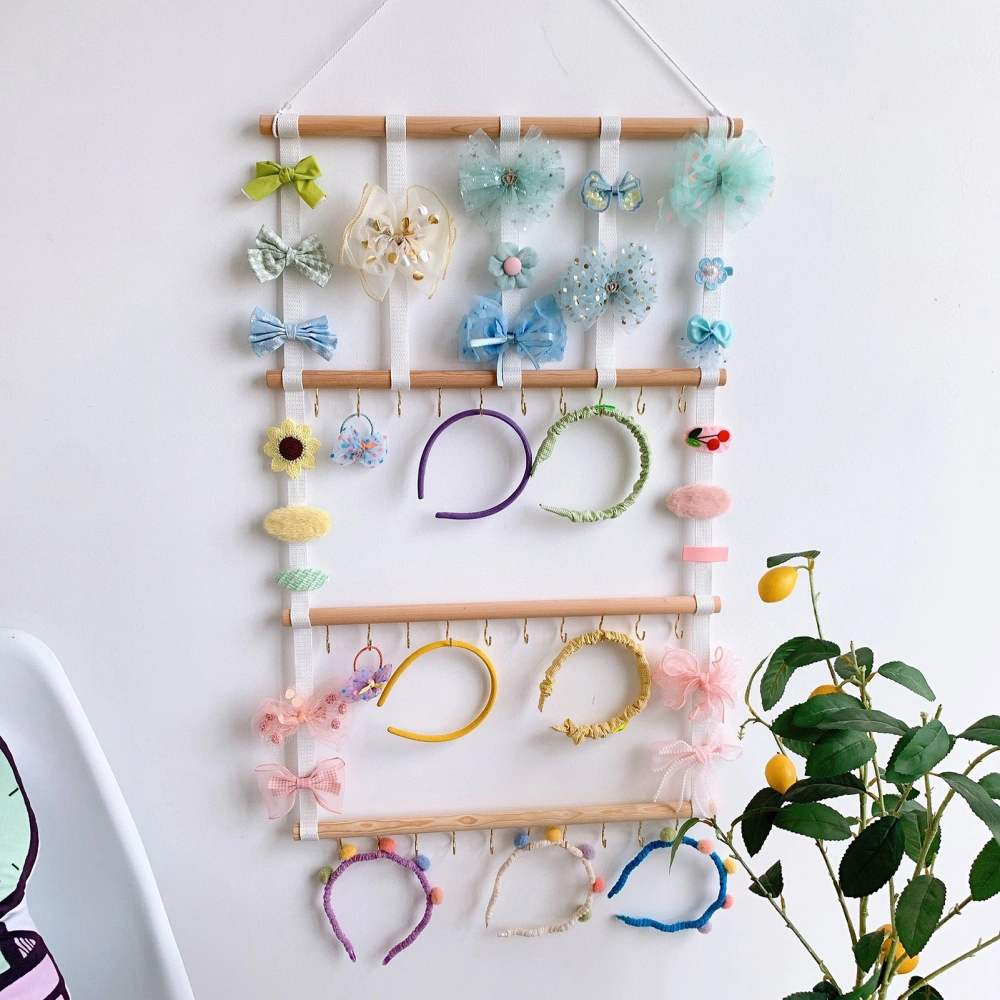 Hair Clip Holder Strong Load-bearing Keep Tidy Large Capacity Nordic Style Wall Hanging Hair Accessories Organizer Living Room Supply