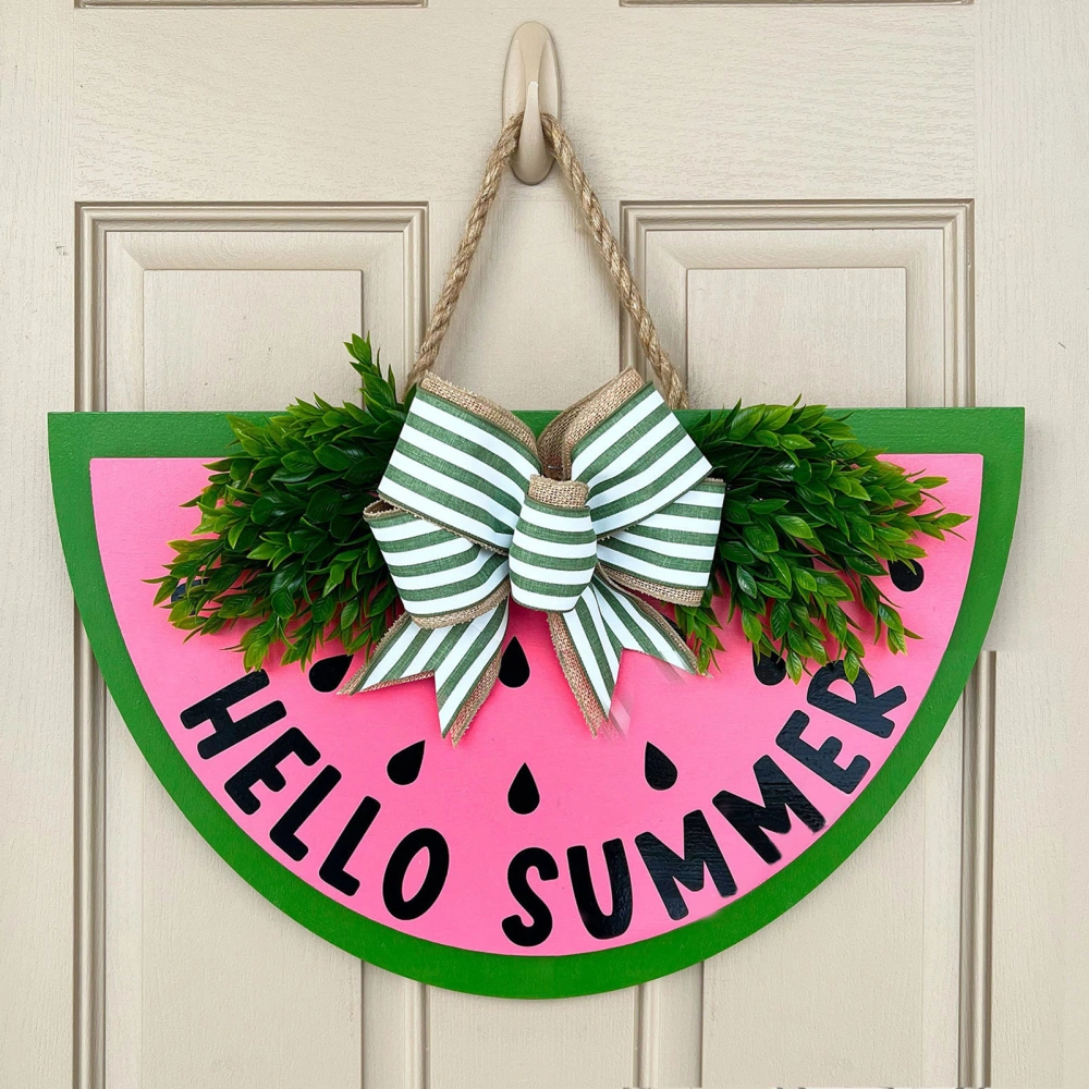 Popsicle Watermelon Tag Watermelon Shaped Handmade Decorate Front Door Decor Hello Summer Sign Household Supplies