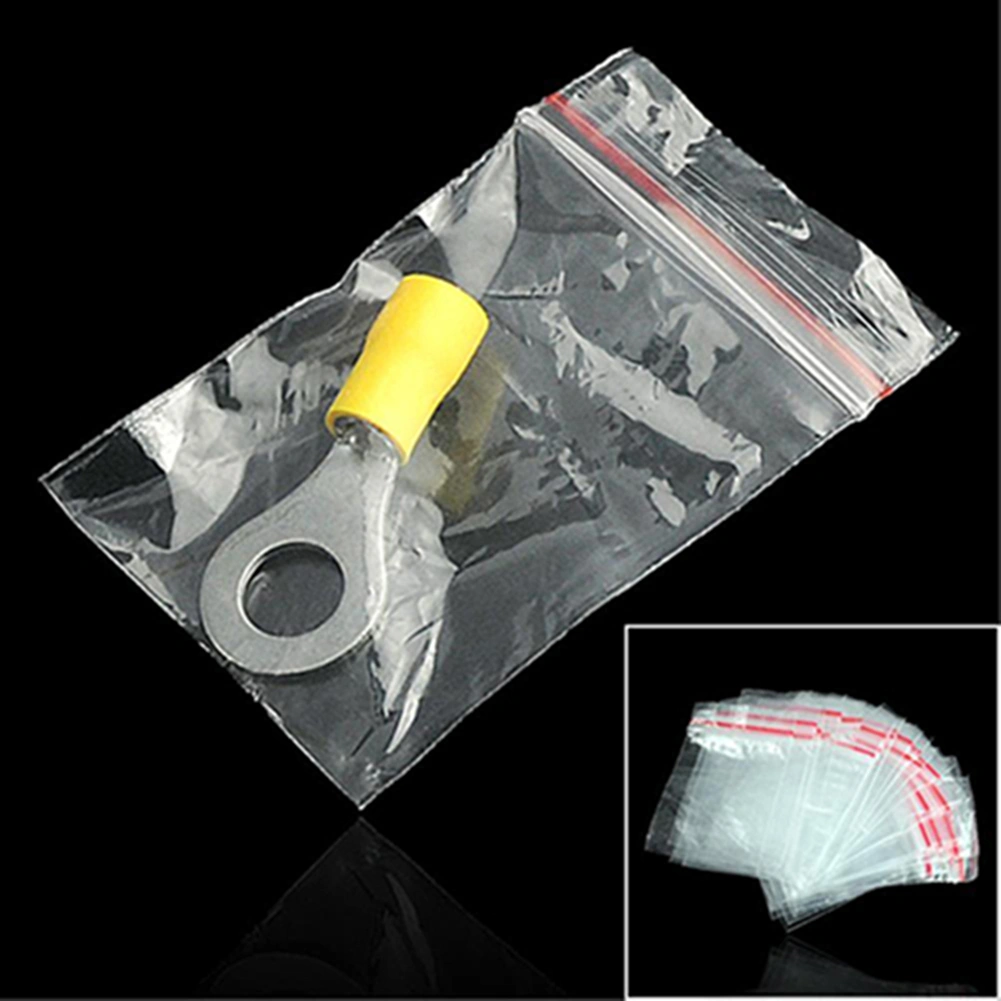 100Pcs Mini Reclosable Zip Clear Portable Storage Bags Pouch for Small Items