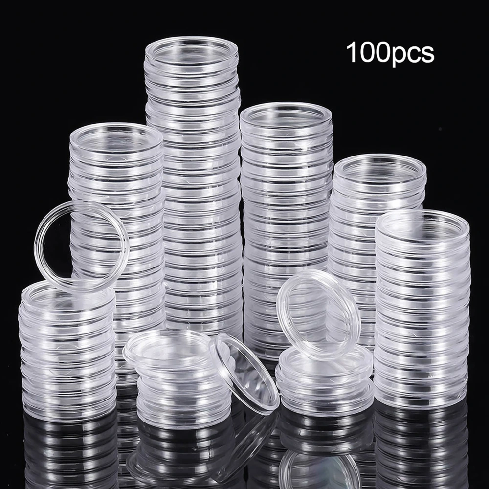 100Pcs Coin Holder Reusable Lightweight Acrylic Mini Coin Holder for Coin Storage