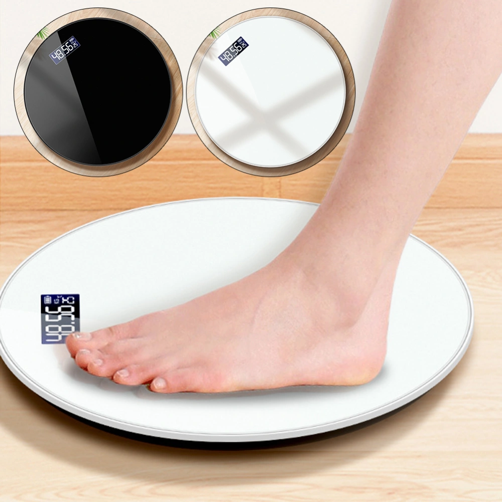 Household Round Shape Rechargeable Battery Electronic Weight Body Bathroom Scale