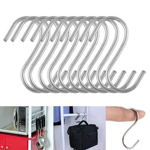 10 Pcs S-Shaped Kitchen Hooks Hanger Clothes Storage Holders Storge Organizer