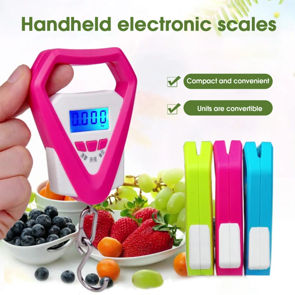 20kg/50g Electronic Scale Handheld LCD Backlight Screen Portable Mini Digital Luggage Scale Hanging Steelyard for Suitcase