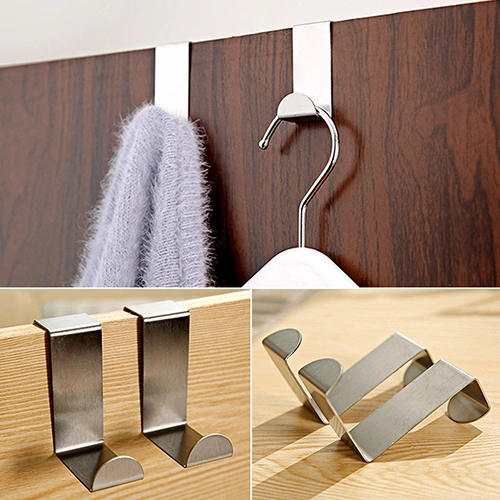 2Pcs Storage Hook High Durability Space-saving Metal Punch Free Towel Clothes Storage Hooks for Home